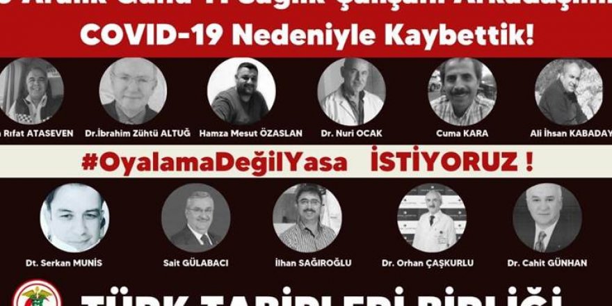 TTB: 11 sağlık çalışanı daha Covid-19 nedeniyle hayatını kaybetti