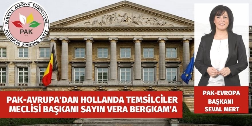 PAK-AVRUPA'DAN HOLLANDA TEMSİLCİLER MECLİSİ BAŞKANI SAYIN VERA BERGKAM'A TEŞEKKÜR MEKTUBU