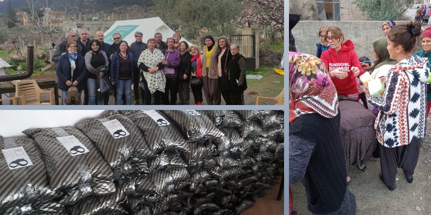 TDK-TEVGER ve PAK 8 Mart’ta Adıyaman’da yardımseverlerin yardımlarını deprem mağduru kadınlara ulaştırdılar