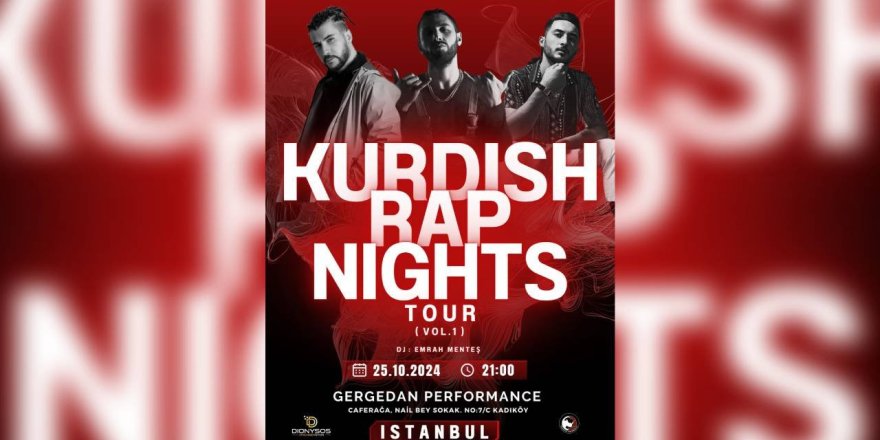 XEM, Pîroz ve Ronî Artîn, Kurdish Rap Nights kapsamında 25 Ekim'de İstanbul'da